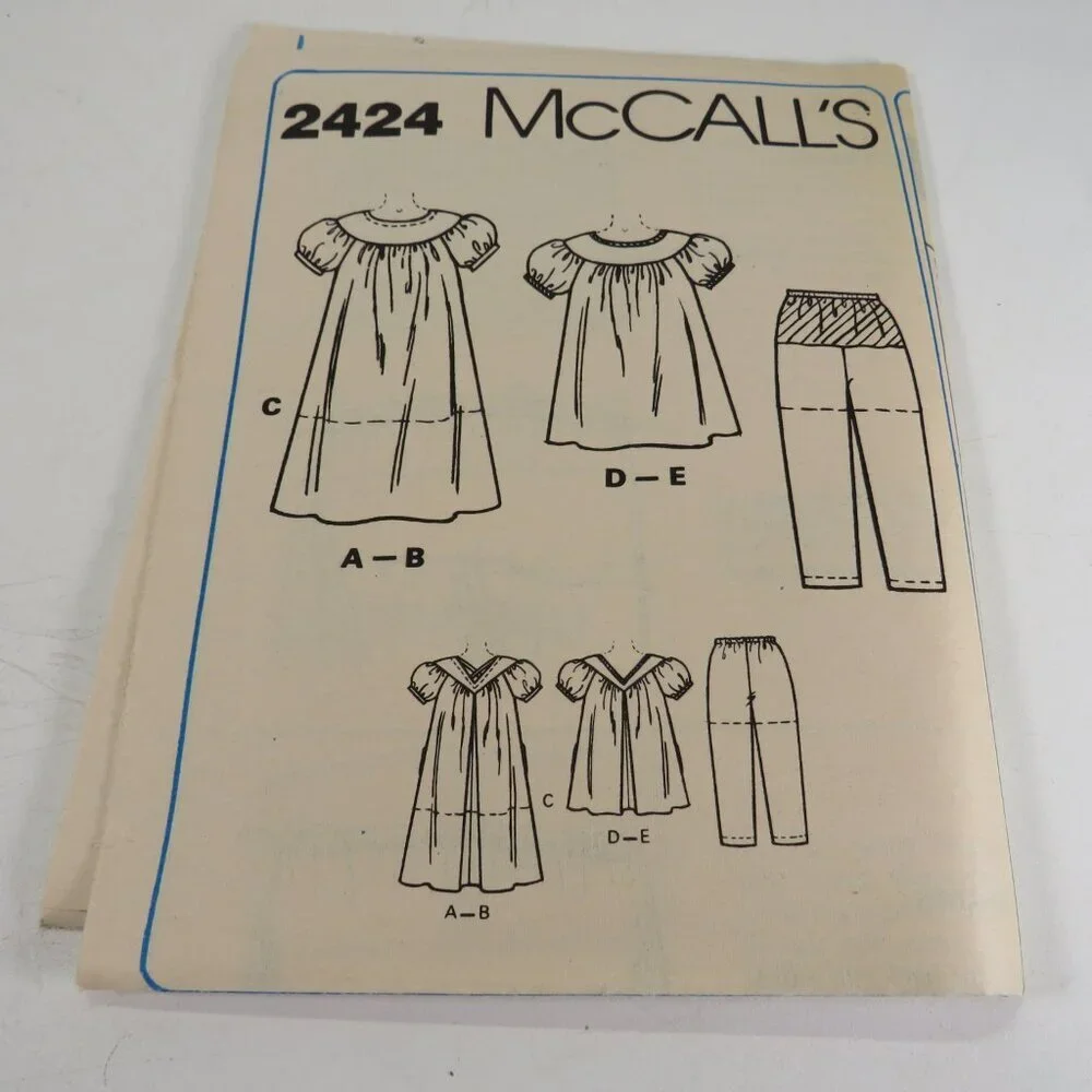McCalls 2424 Clothing Pattern small petite PREGNACY skirt, dress, pants, shorts